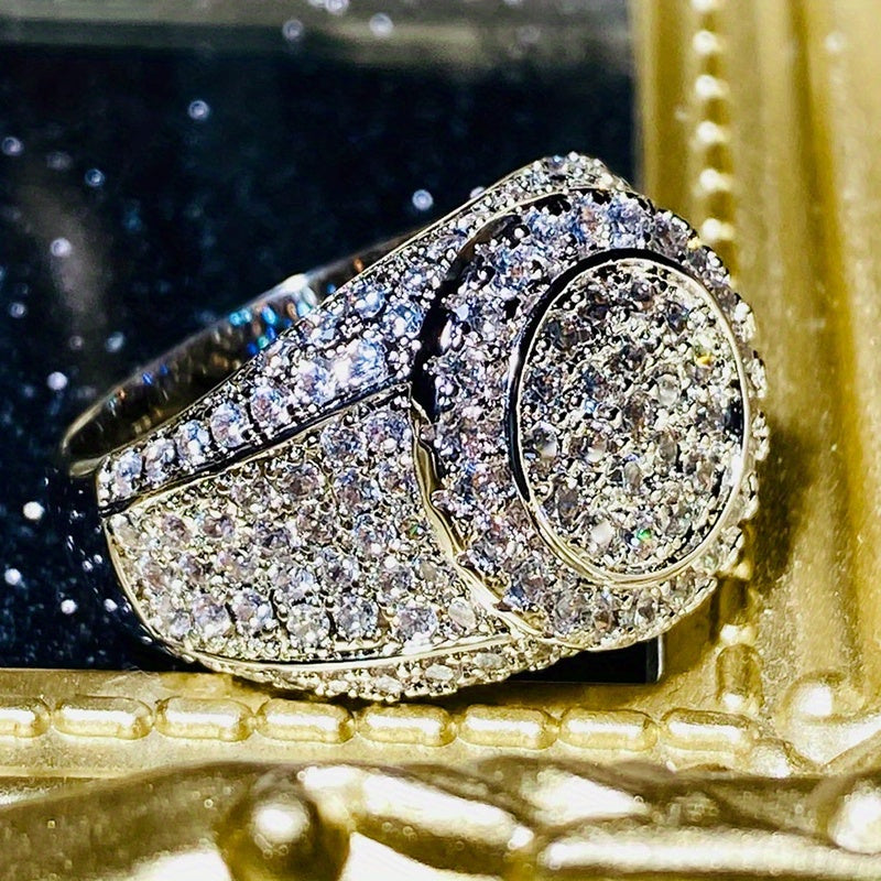 Luxury Gothic copper inlaid synthetic cubic Zirconia rings, atmospheric rings for men and women - perfect for weddings, banquets, holidays and Valentine's Day gifts, April birthstones.