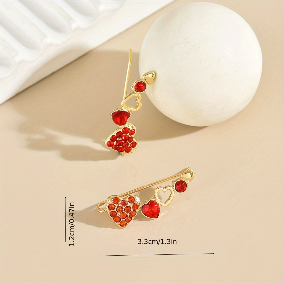 A pair of fashionable and retro heart-shaped decorative earrings, versatile and easy to match, are very suitable with any clothing