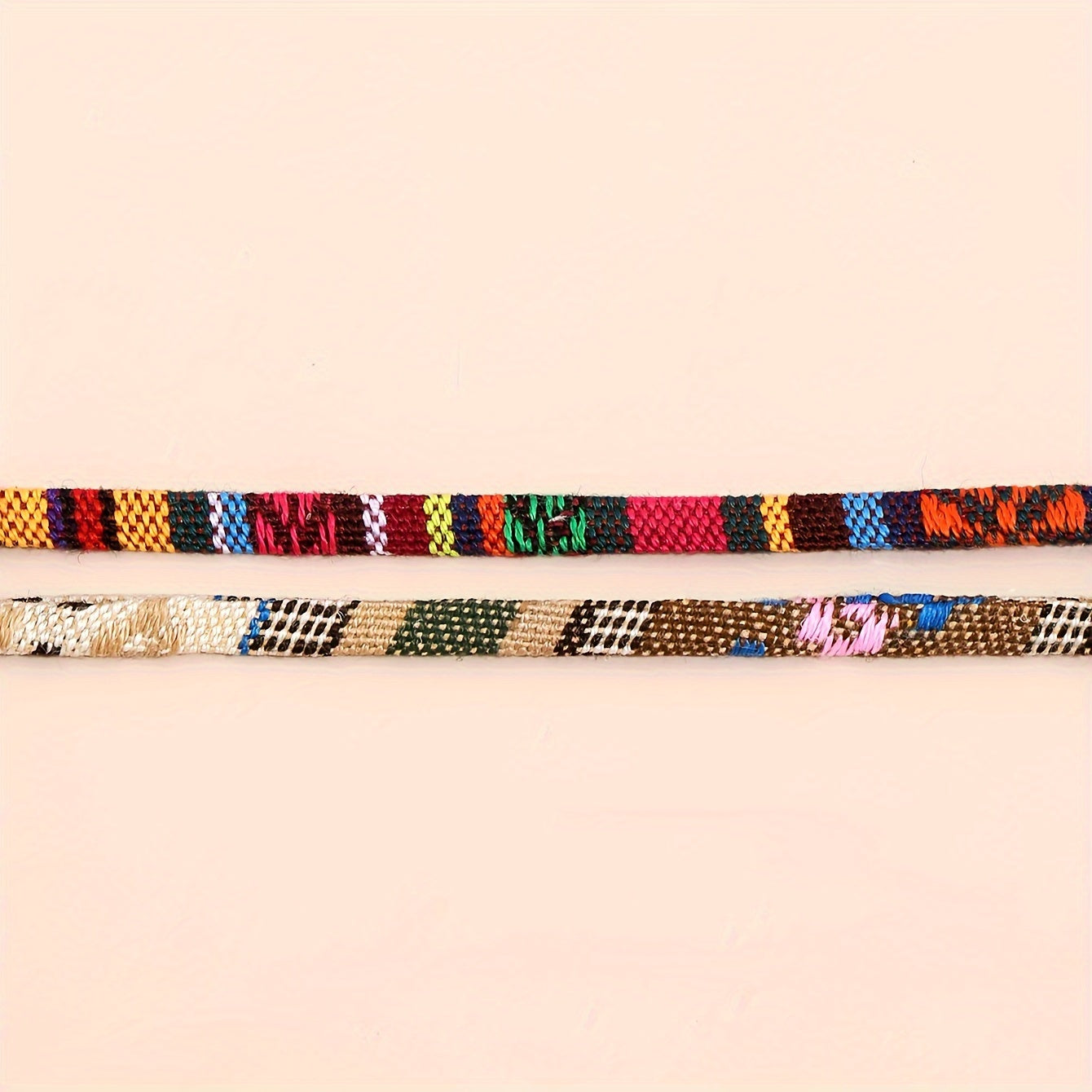 Bohemian hand-colored woven anklet set, Women's 2-piece set, suitable for beach vacation party feet