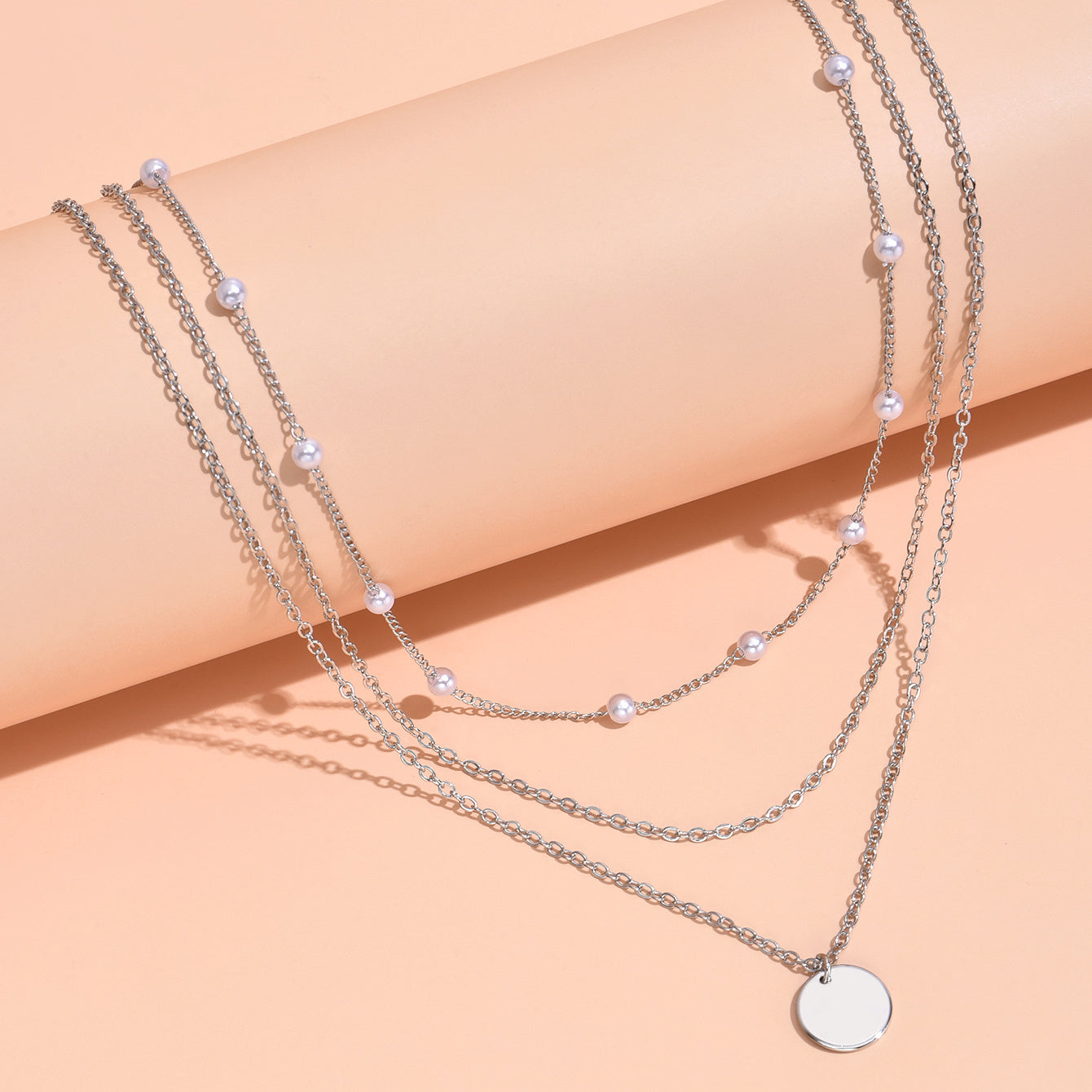 Two round charm stacked adjustable necklaces, exquisite fashion necklace accessories gifts