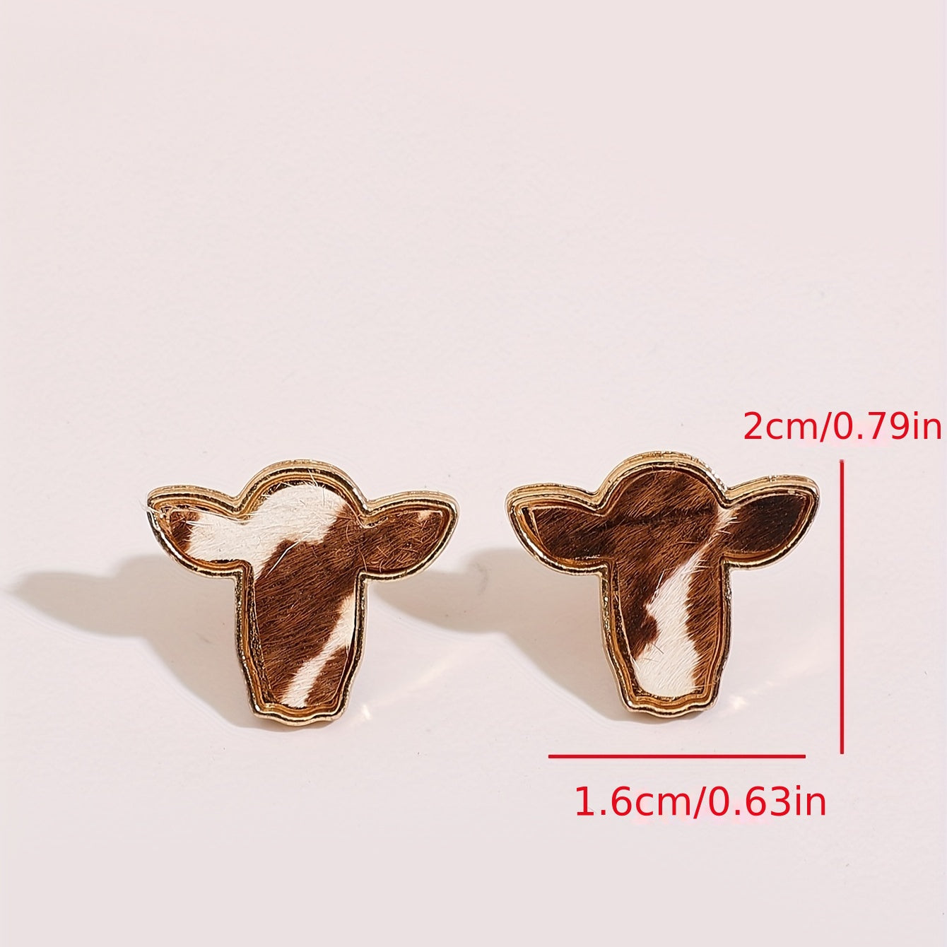 Bull head design suede stud earrings, retro western style alloy jewelry, cute gifts for women's daily leisure