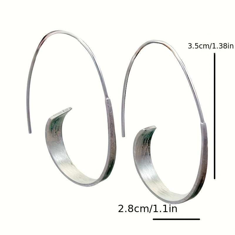 Fashion Personality Round Spiral Geometric Earrings Ladies Vintage Style Alloy Jewelry Personality Earrings