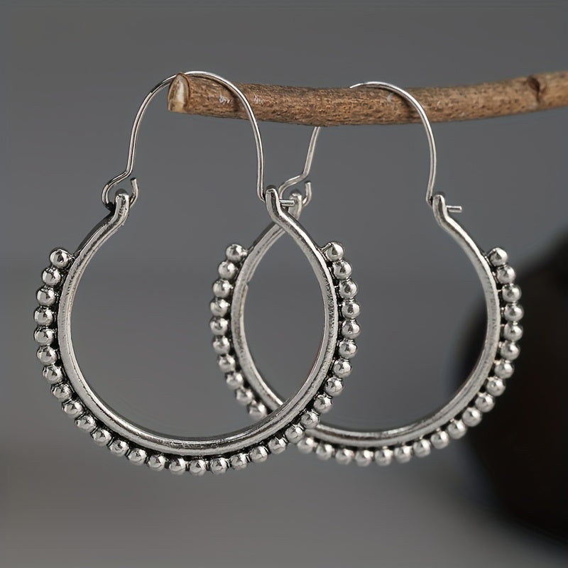 Silver Circle, Modern Circle, Tribal Circle, Tribal Jewelry, Unique Jewelry, Handmade Earrings, Gifts for Her