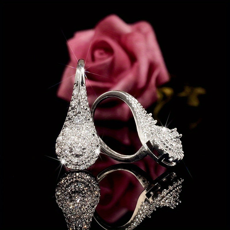 Copper Synthetic Gemstone Silver Plated Synthetic Pendant Earrings Sexy Luxury Style Stylish Exquisite Gifts Suitable for Women on Any Occasion