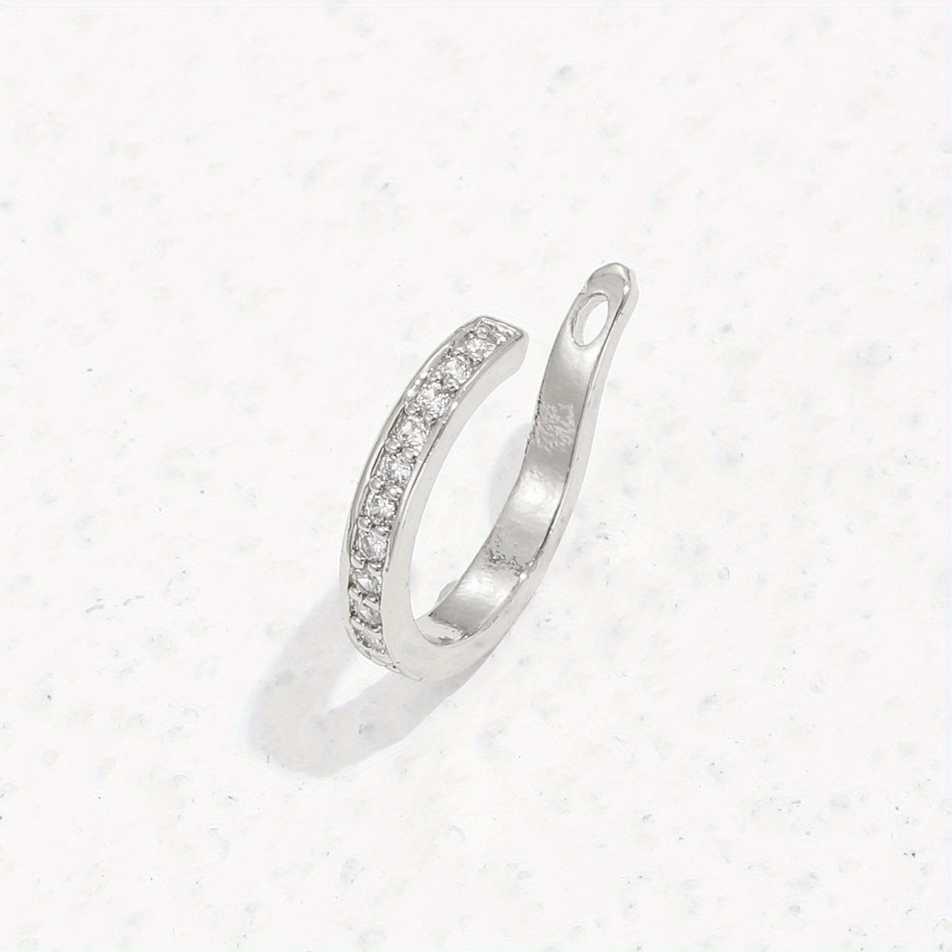 1 elegant 14K gold copper-plated earmuff with synthetic square crystal diamonds, simple and stylish design, suitable for women, daily and gift wear, Spring Festival accessories, four seasons jewelry