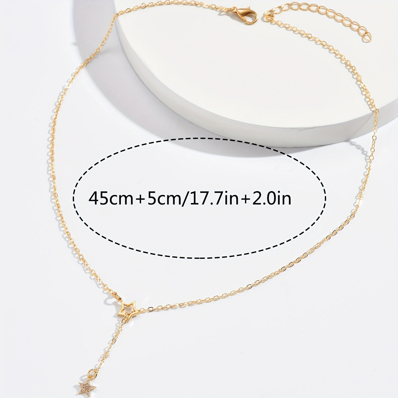Delicate sparkling star Y-shaped collarbone chain necklace, suitable for female dating party jewelry