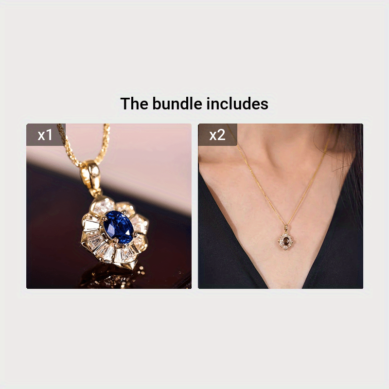 Vintage Oval Blue Synthetic Gemstone Pendant Necklace - Perfect for Ladies Holiday Party and Anniversary Gifts