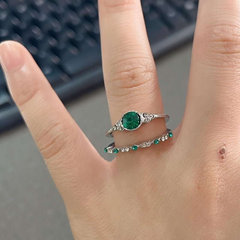 New simple resin alloy women's ring set