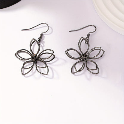 Floral earrings, alloy earrings, elegant style jewelry, fashionable women's gifts