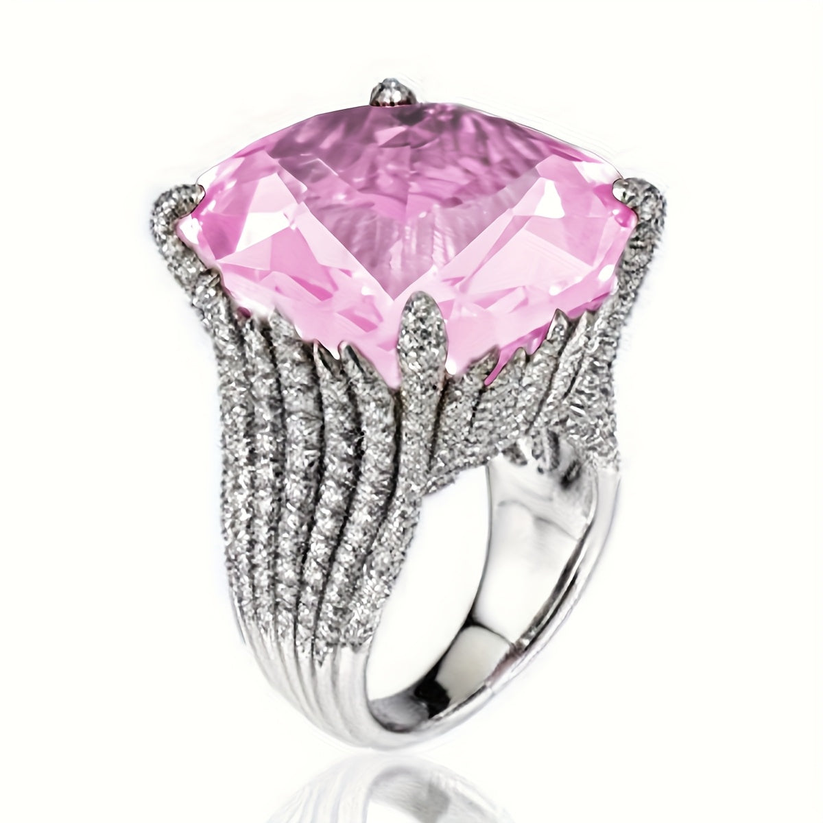 1 Ladies Anniversary Ring Luxury Inlaid Synthetic Zirconia Ring Ladies Proposal Engagement Wedding Ring Banquet High-end Jewelry Valentine's Day Gift