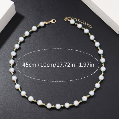 Men's Casual Faux Pearl Necklace, Daily Accessories Jewelry