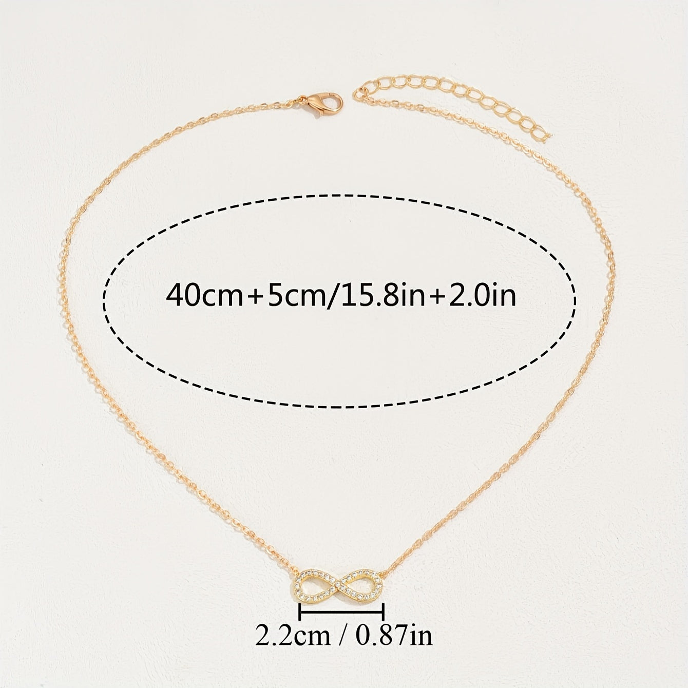 Exquisite Zirconia inlaid infinity symbol 8 letter pendant necklace Women's, holiday popular gift