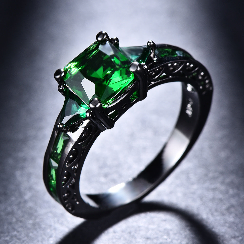 Women's Square Cut Pink Zircon Princess Ring, Engagement Wedding Valentine's Day Jewelry Gift