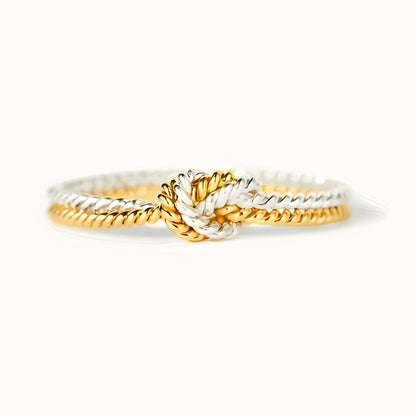 Simple knot design two-tone ring for Women's engagement party wedding ring anniversary decoration