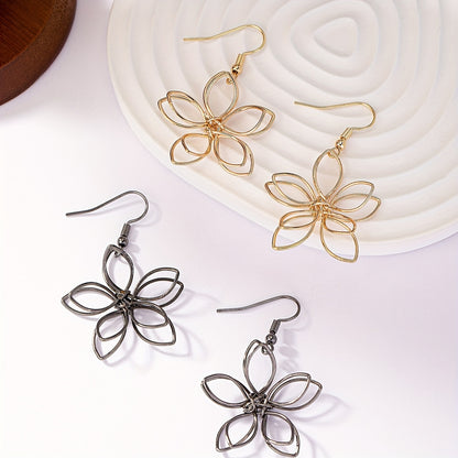 Floral earrings, alloy earrings, elegant style jewelry, fashionable women's gifts