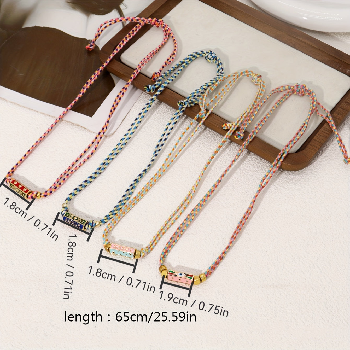 A tribal style handwoven rope pendant necklace for women with copper metal letter pendant - stylish vacation party jewelry accessories, unplated - daily and party wear, suitable for all seasons (1 piece)