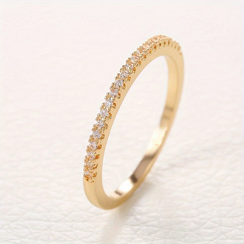 Simple Ladies Ring Inlaid Zirconia Silver Plated Ring Bride Engagement Wedding Stack Ring Jewelry
