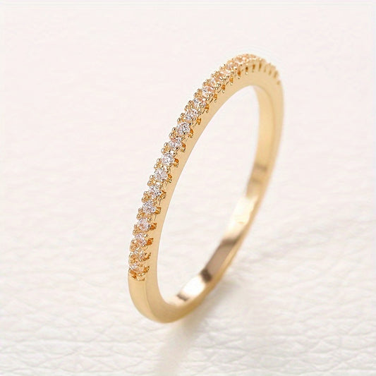 Simple Ladies Ring Inlaid Zirconia Silver Plated Ring Bride Engagement Wedding Stack Ring Jewelry