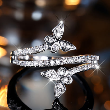 1 butterfly ring, suitable for gift giving, light luxury high-end fashion sense, unique design, suitable for index finger wear.
