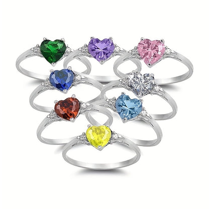 Silver Plated Love Fake Gemstone Set Promise Ring Wedding Engagement Ring Party Anniversary Celebration Ring