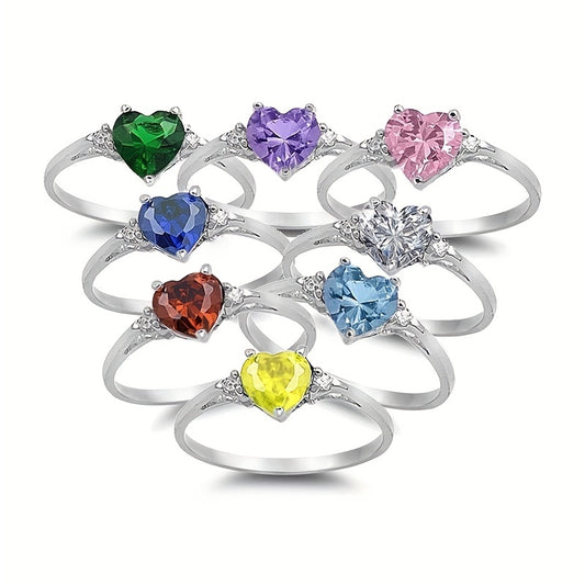 Silver Plated Love Fake Gemstone Set Promise Ring Wedding Engagement Ring Party Anniversary Celebration Ring