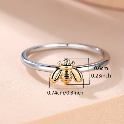 18K Gold Plated Bee Ring Golden Delicate Engagement Animal Ring Vintage Wedding Jewelry Bridesmaid Gifts For Her