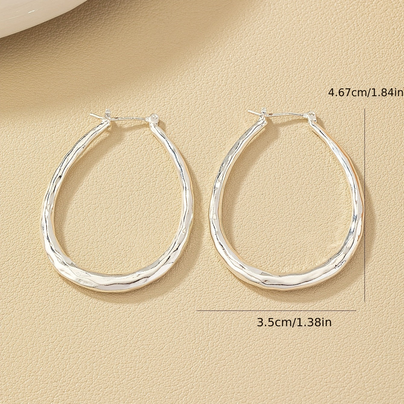 Silver Large U Geometric Loop Earrings Silver Plated Jewelry Banquet Party Holiday Decoration Ladies 1 Pair