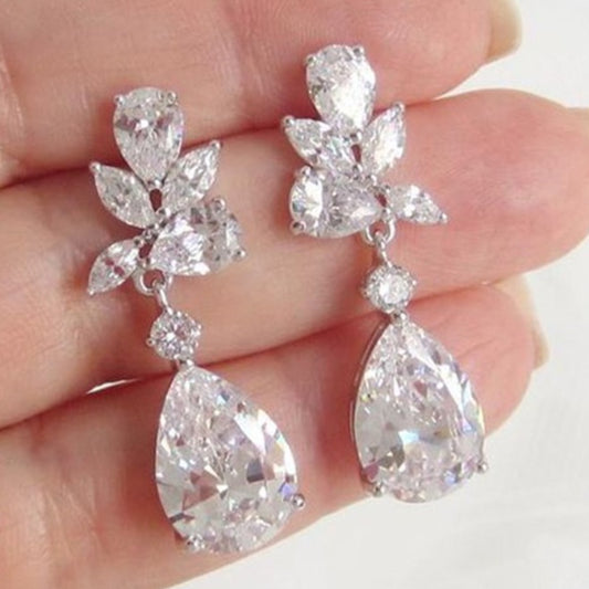 Fashion teardrop zircon earrings