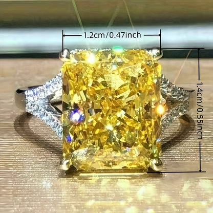 Fashion Ladies Ring with 4-Claw Set with Yellow Jewel Ring for Ladies Engagement, Wedding and Anniversary Gifts