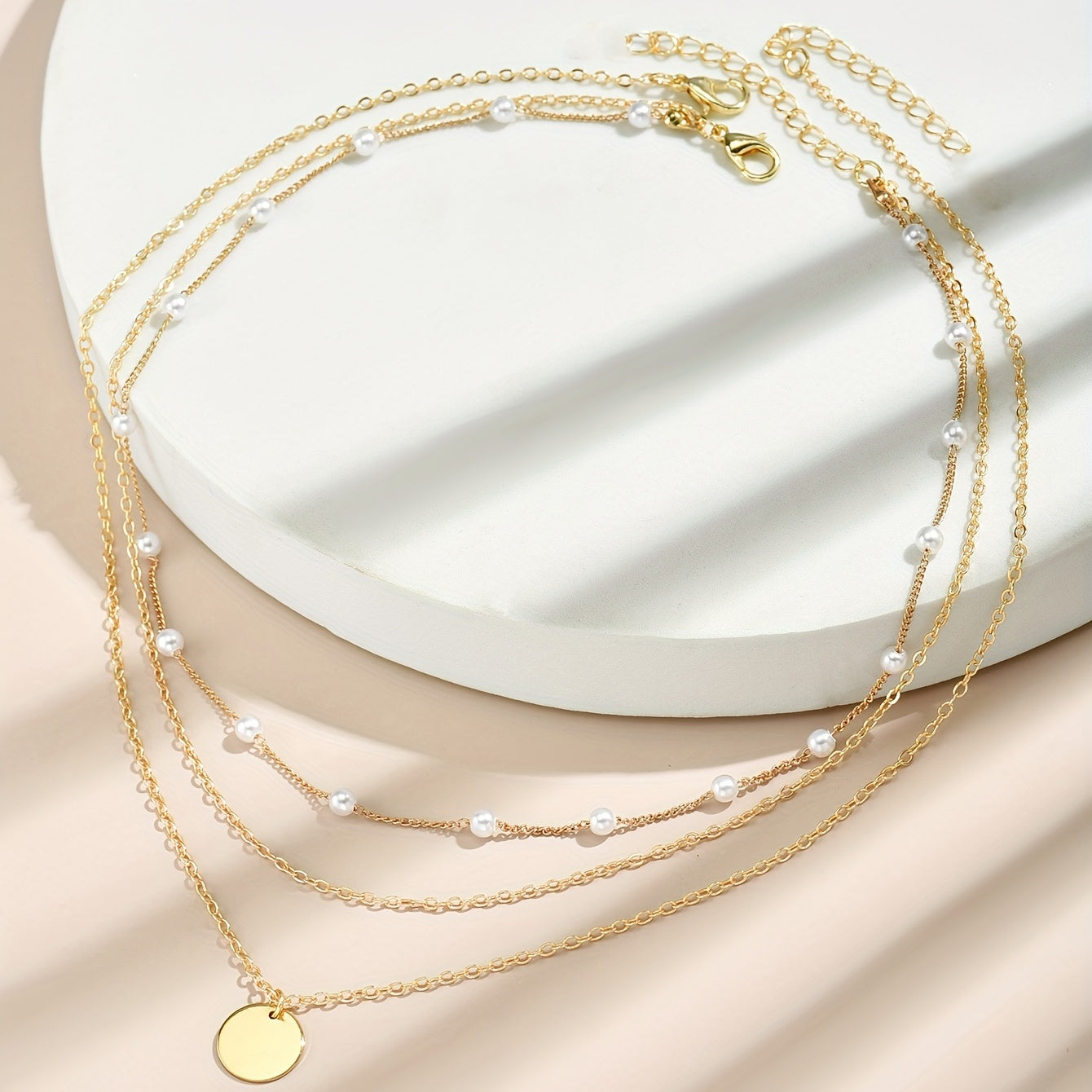 Two round charm stacked adjustable necklaces, exquisite fashion necklace accessories gifts