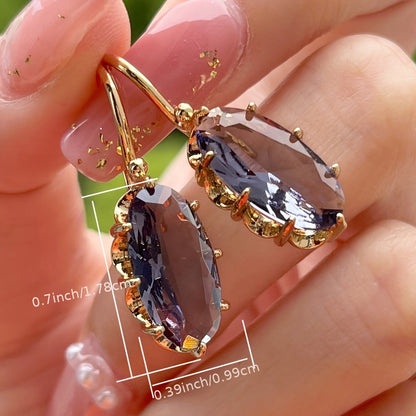 Fashion wedding pendant earrings, oval imitation gemstone earrings, women's jewelry gifts