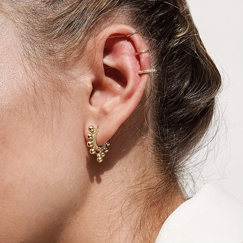 Unique Hoop Earrings Copper 18K Gold Plated Jewelry Vintage Elegant Style Suitable For Women Daily Party Earrings