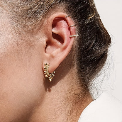 Unique Hoop Earrings Copper 18K Gold Plated Jewelry Vintage Elegant Style Suitable For Women Daily Party Earrings