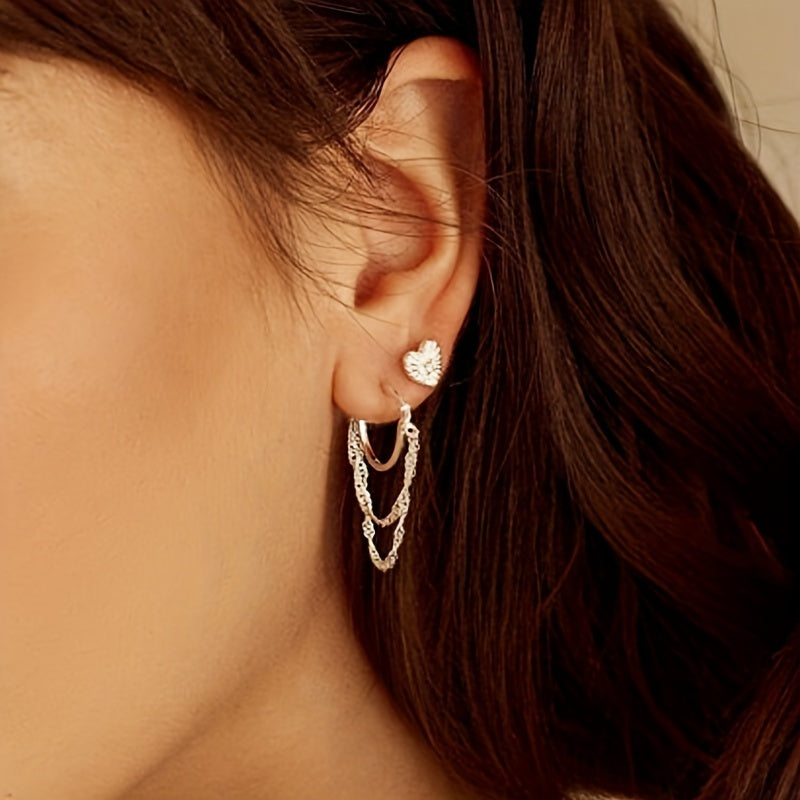 Beautiful chain, pendant ring, earrings, copper jewelry, elegant and sexy style with Women's party clothes.