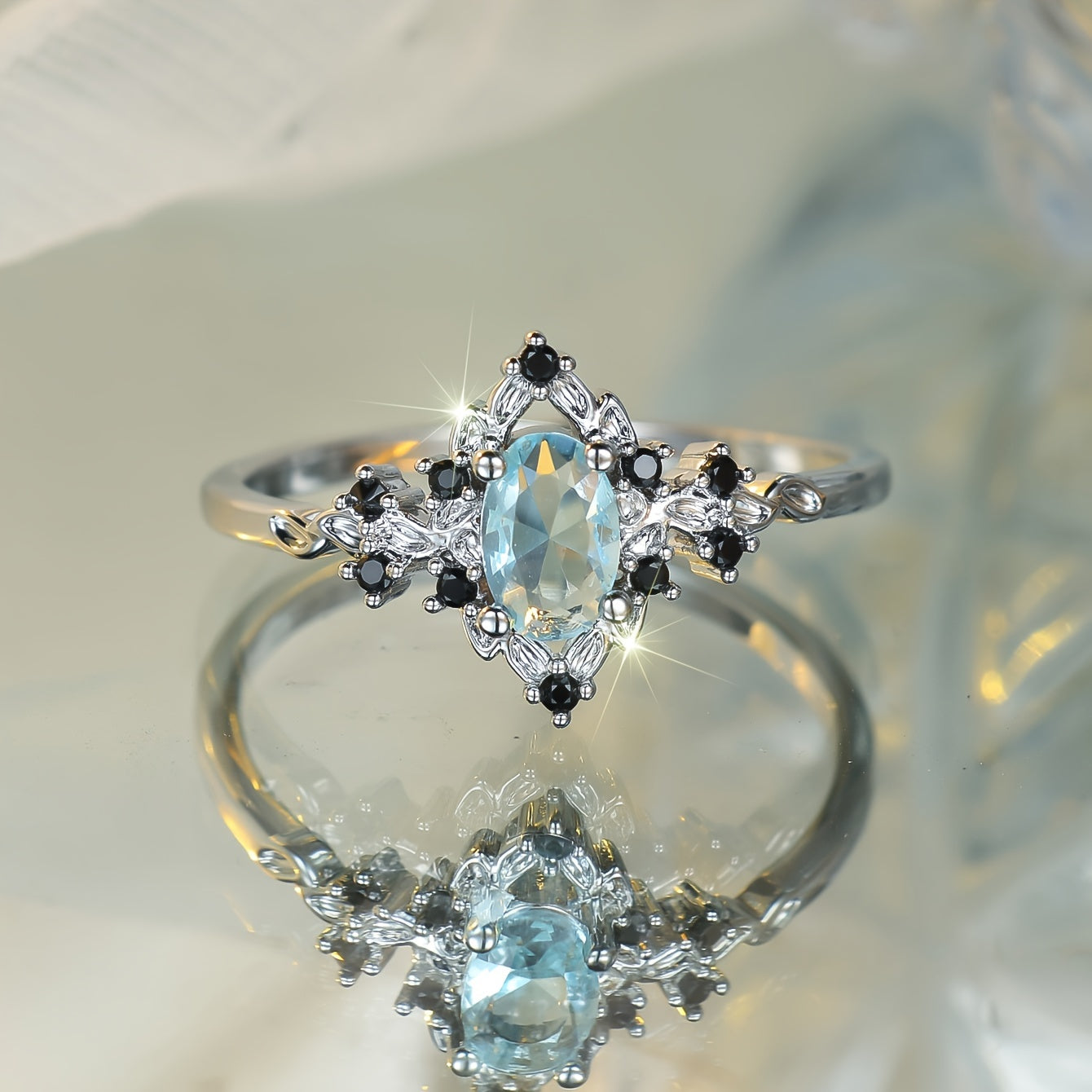 Elegant Oval Cubic Zirconia Ring - Vintage Bohemian Style for Weddings and Parties