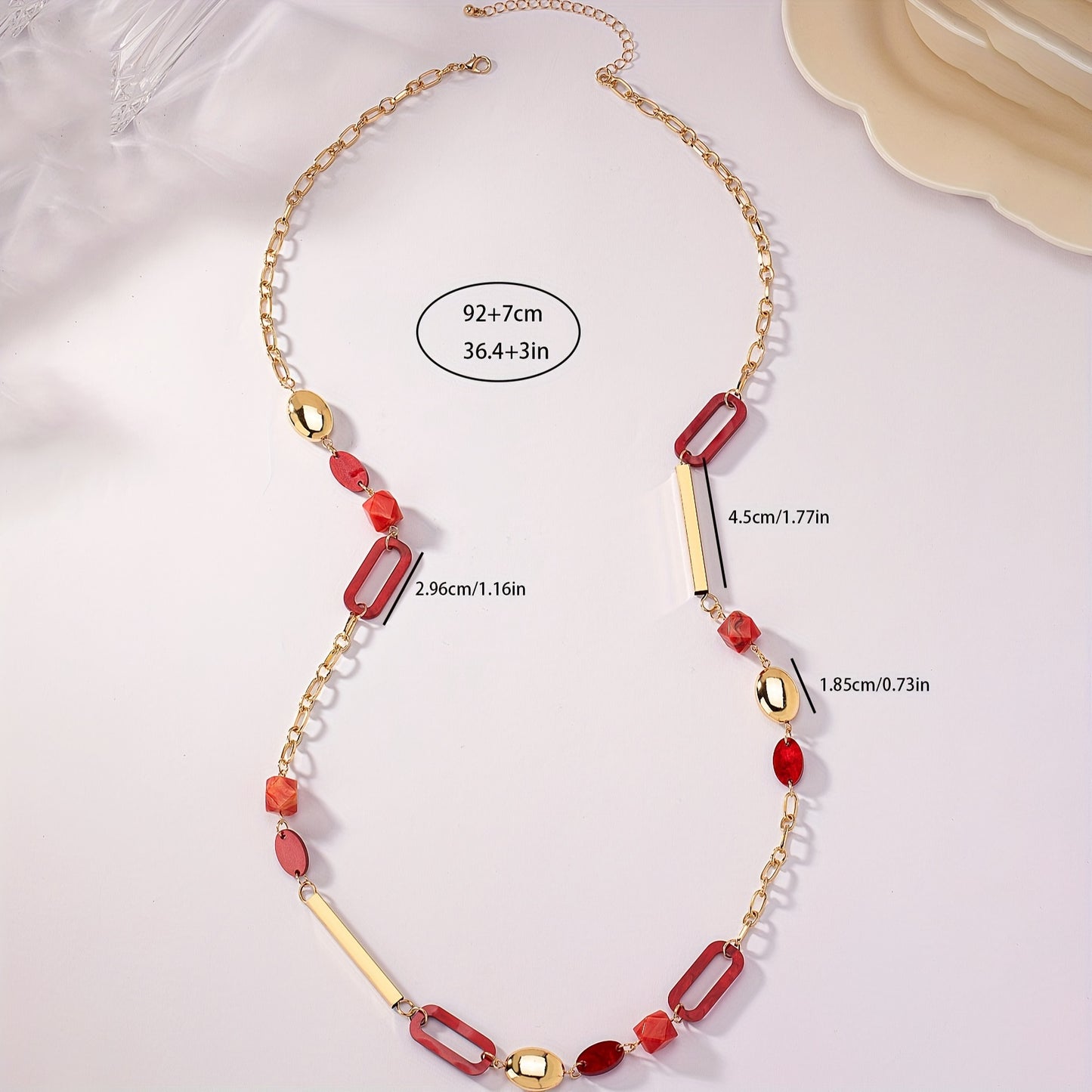 Bohemian Gold Plated Geometric Combination Long Necklace Sweater Chain