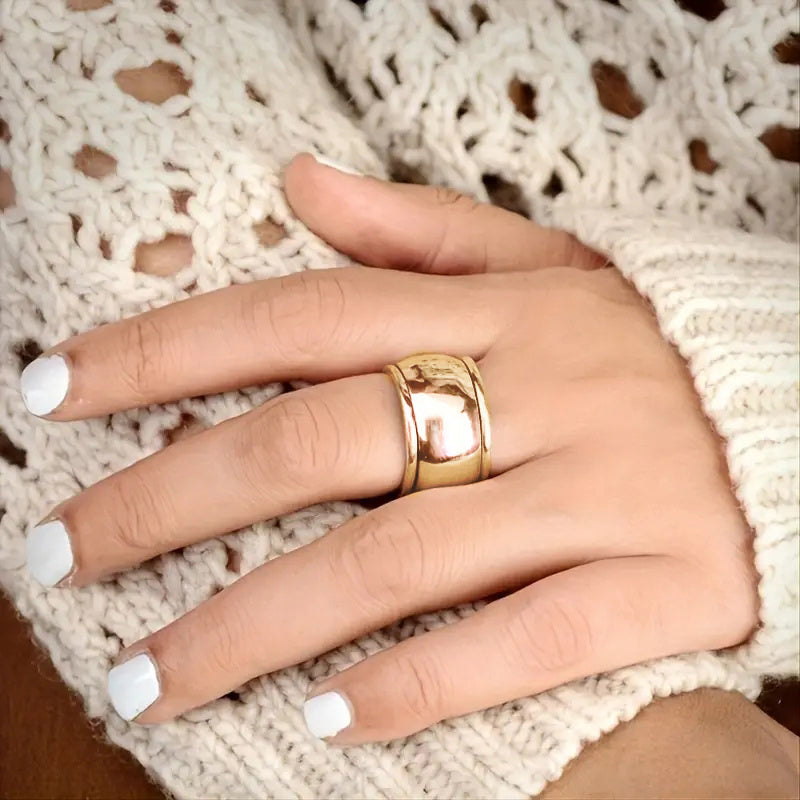 Simple design wide ring Women's daily casual fashion party ring