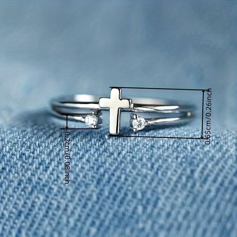 Stylish and simple zircon inlaid ring, suitable for women's daily leisure, parties and banquets, versatile ring jewelry