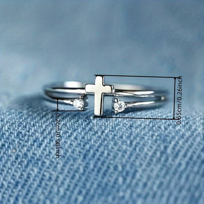 Stylish and simple zircon inlaid ring, suitable for women's daily leisure, parties and banquets, versatile ring jewelry