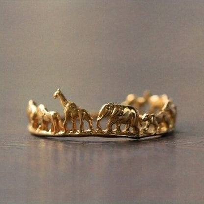 14k Plated Ring Animal Elements Cute And Simple Gift For Teens And Friends Daily Decor