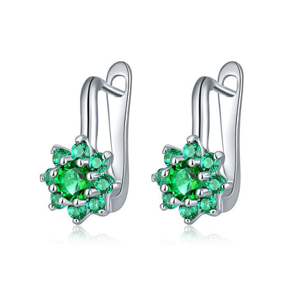 Exquisite Zirconia Hoop Huggie Earrings 18K Gold Plated Delicate Jewelry Party Daily Holiday Decor