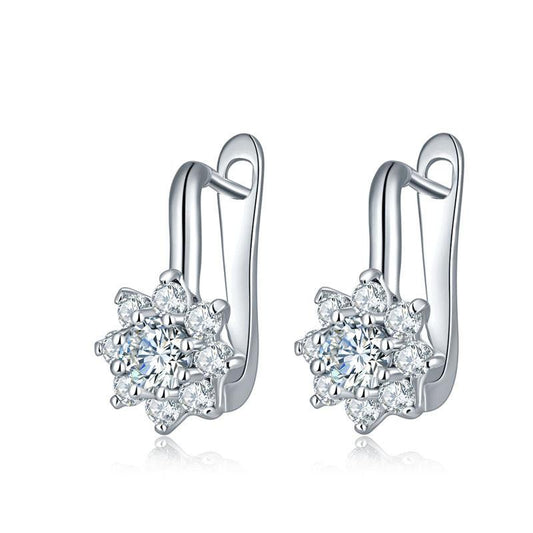 Exquisite Zirconia Hoop Huggie Earrings 18K Gold Plated Delicate Jewelry Party Daily Holiday Decor