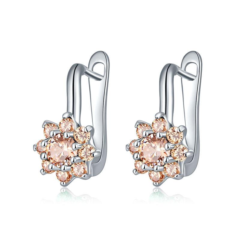 Exquisite Zirconia Hoop Huggie Earrings 18K Gold Plated Delicate Jewelry Party Daily Holiday Decor