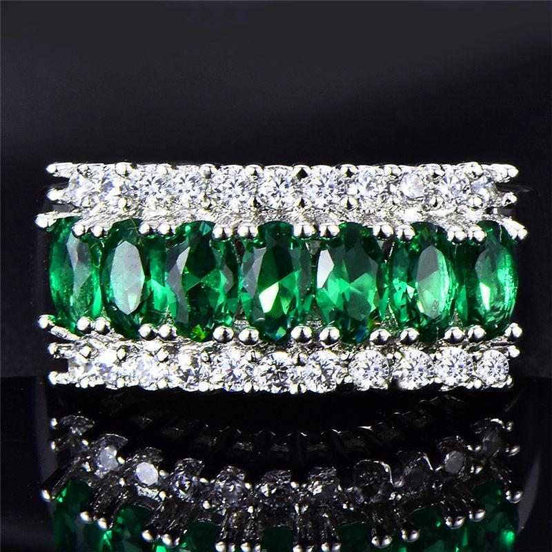 Fashion Horseshoe Cut Pink Ring Ladies Wedding Silver Jewelry Gift Size 6-12