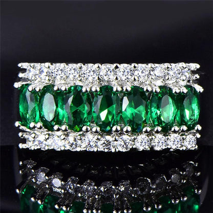 Fashion Horseshoe Cut Pink Ring Ladies Wedding Silver Jewelry Gift Size 6-12