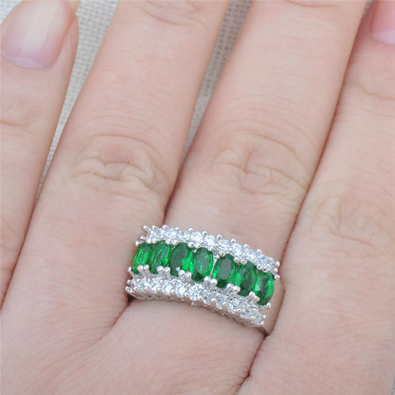 Fashion Horseshoe Cut Pink Ring Ladies Wedding Silver Jewelry Gift Size 6-12