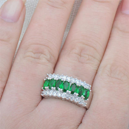 Fashion Horseshoe Cut Pink Ring Ladies Wedding Silver Jewelry Gift Size 6-12