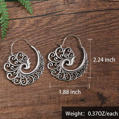 Vintage Bohemian Style 925 Silver Galvanized Alloy Engraved Hollow Hole Hole Hole Hole Hole Hole Hole Hole Hole Hole