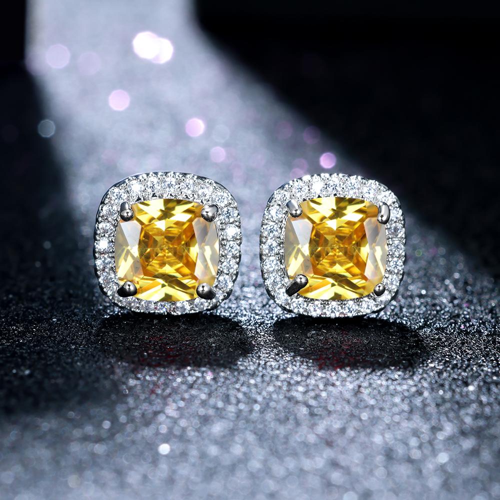 Exquisite square Zirconia stud earrings, wedding party decoration, ladies gift