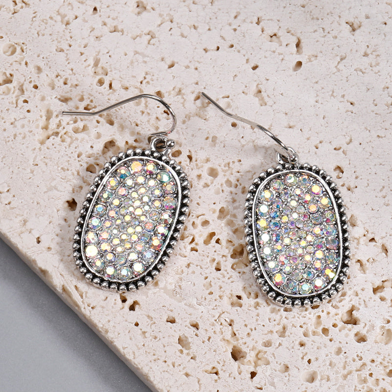 Bohemian Large Pendant Earrings with Synthetic Gemstone Personality Hook Earrings